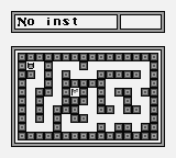 A GIF of the screen of a gameboy. Above the maze, we can see a right arrow appear, then disappear. After that, the list of instructions is filled with up arrow. The cursor then scroll to the right approximately 40 times. Then the counters is changed to 6, then another is set to 5. As the value of the counters changes, the robot in moves in the maze, ignoring the walls, and finishes on the flags. After that the instruction list empty to only a few arrows, and the text &ldquo;Flag is at 0x06FA&rdquo; appears between the instruction list and the maze.